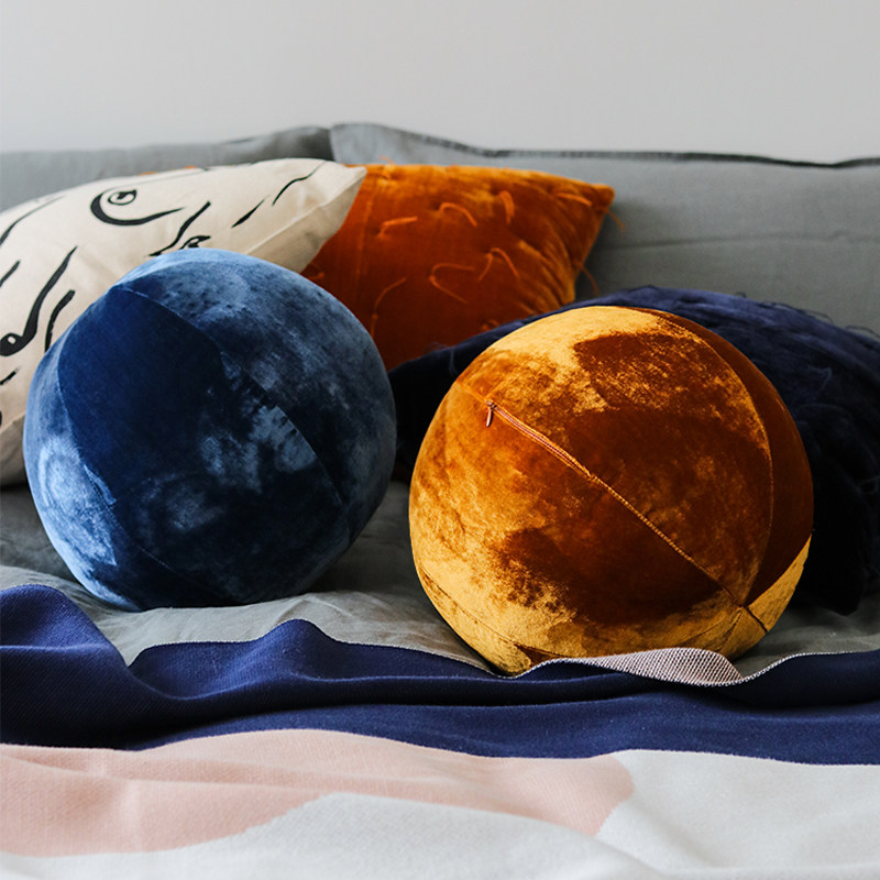 DAISYHOME homemade velvet spherical soft sculpture pillow pillow Nordic wind luxury bedroom sofa decoration