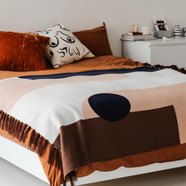 DISYHOME original ins wind color geometric pattern Cotton line blanket blanket tassel sofa blanket Bed tail blanket