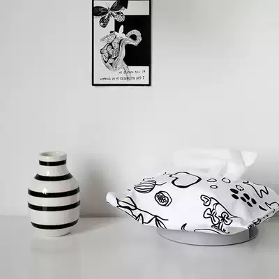Nordic ins style simple home creative black and white fabric living room bedroom household car tissue box sanitary paper box