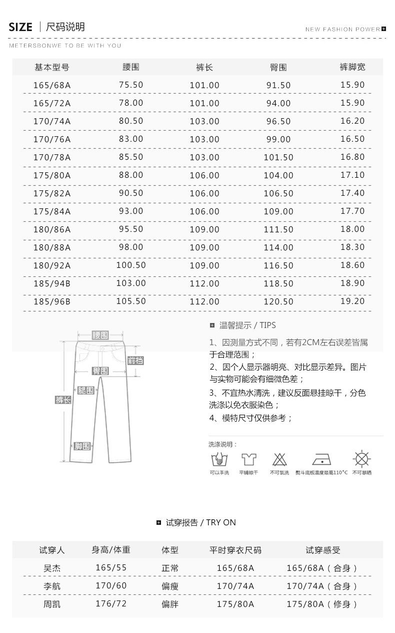 Jeans pour adolescent METERS BONWE pour automne - Ref 1479196 Image 10