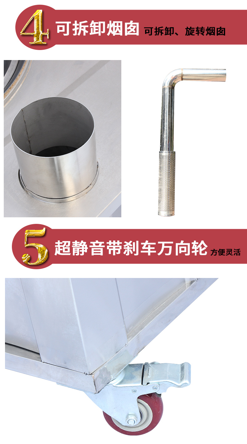 Bếp bằng thép không gỉ mới, bếp củi nông thôn trong nhà đa chức năng không khói di chuyển tỉnh bếp củi - Bếp lò / bộ đồ ăn / đồ nướng dã ngoại bếp ga mini hồng ngoại