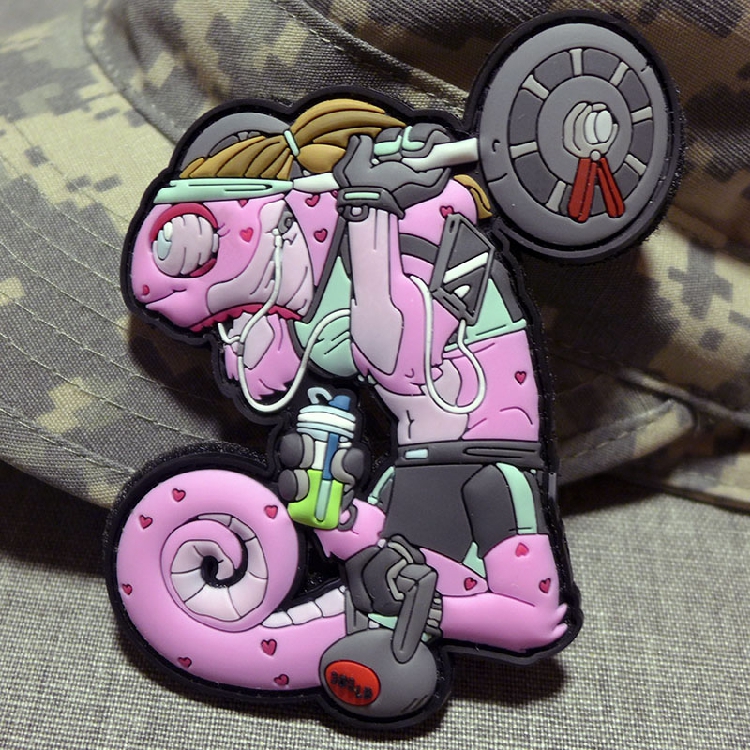 German Big Card Tactical Magic Sticker 100 Hitch Morale Badge Personality Outdoor Pvc Badger Chameleon-Fitness Girl