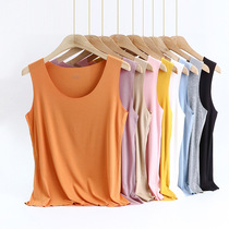Summer new sleeveless vest womens modal solid color round neck wide shoulders home simple all-match loose large size multicolor