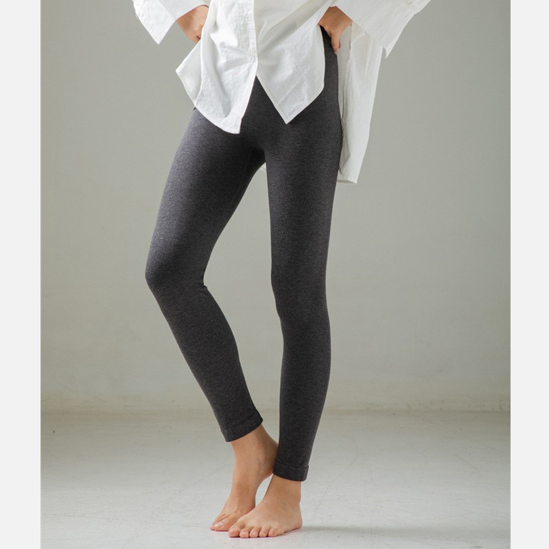 Autumn and winter new mid-waist terry seamless thermal pants women's mid-thick thermal storage inner wear comfortable slim body long johns