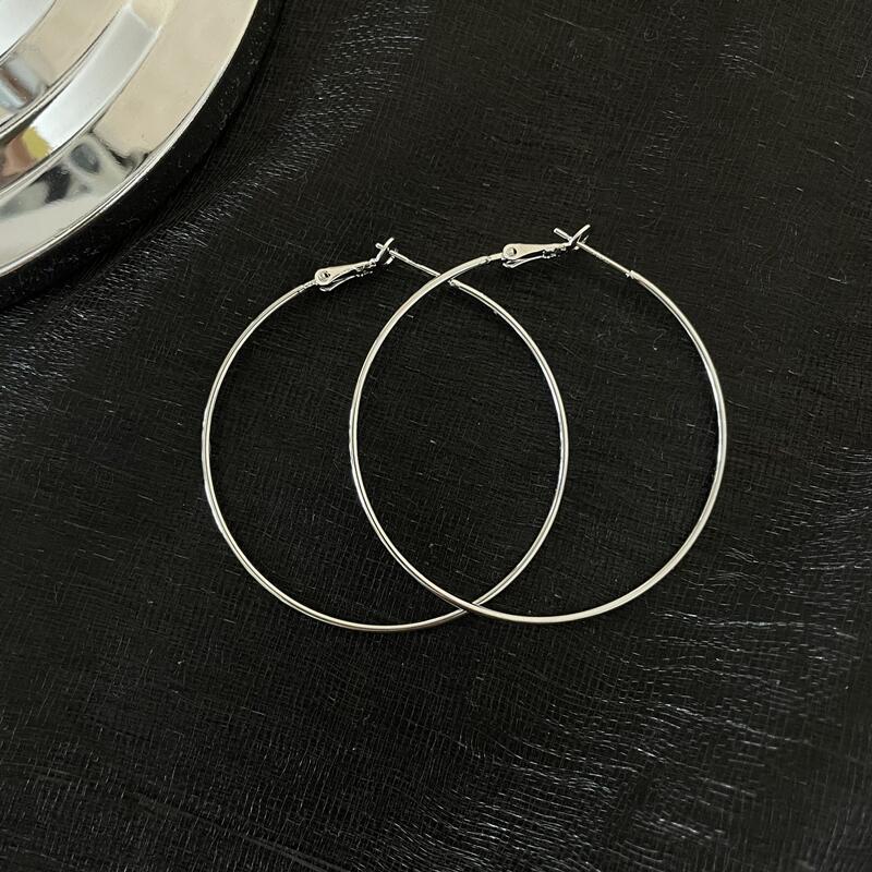 素圈耳环S925银针银色耳扣耳圈耳扣OL气质冷淡风耳饰无耳洞耳夹详情13