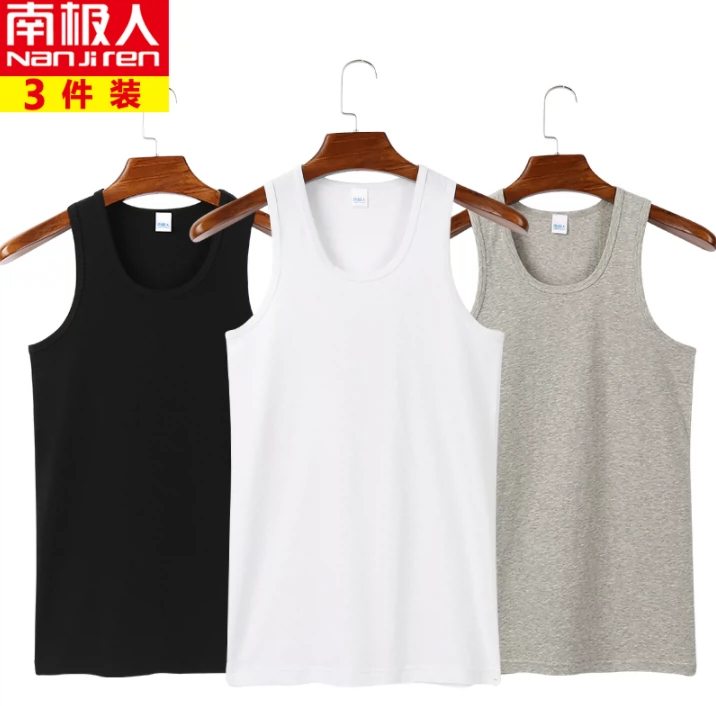 3-pack 100% cotton mỏng mùa hè áo sơ mi nam - Áo vest