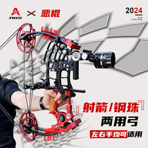 Archer villain dual-purpose compound bow outdoor shooting fish shooting vehicle-mounted small archery short-axis steel ball compound bow