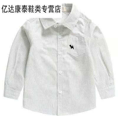 l1 trẻ em trai Long Sleeve Shirt Boys 2 đến 3 tuổi và Ahalf 4 tuần - 5 tuổi Boy 6 tuổi 7 trắng áo sơ mi hàng đầu.