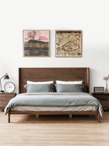 Nordic Solid Wood Bed Modern Simplicity North American Black Walnuts Wood Bed Double Man Bed Rice Storage Furniture Flight Master Bedroom