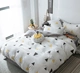 Ins net nước đỏ giặt cotton bốn mảnh vải lanh chăn quilt cover 4 bộ / bộ đồ giường