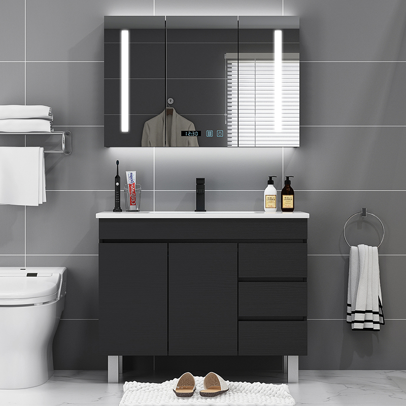 Nordic light luxury bathroom cabinet combination toilet sink washbasin cabinet wash table bathroom cabinet smart mirror cabinet