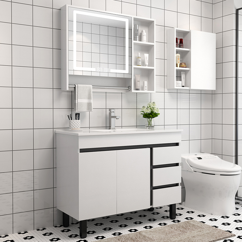Bathroom Nordic bathroom cabinet combination wash face wash basin sink modern simple floor to ceiling wash basin toilet