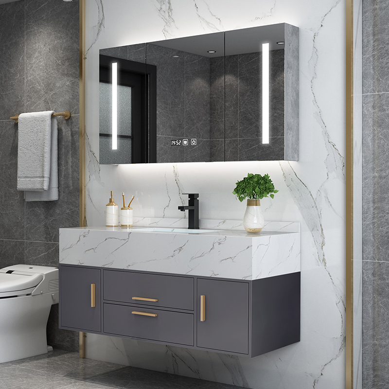 Marble light and luxurious hand washing table Makeup Room Wash Cabinet Washbasin Modern Minimalist Bathroom Suit Bath Cabinet Composition