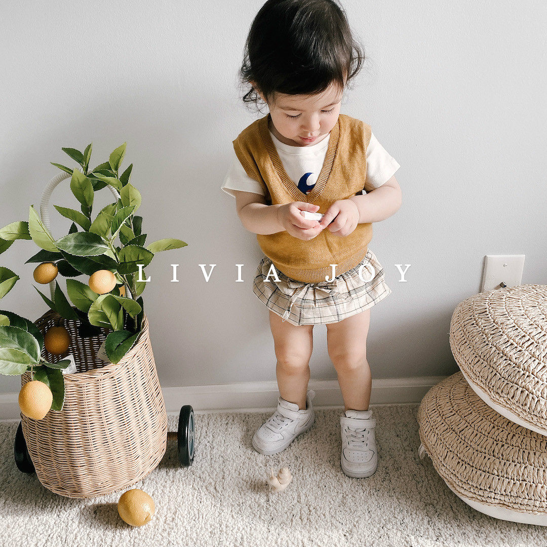 Livia Joy spring neutral cashmere knitted vest vest Pima cotton supima boys and girls tops
