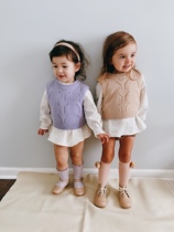 Livia Joy light luxury autumn and winter cashmere wool short vest vest boys and girls