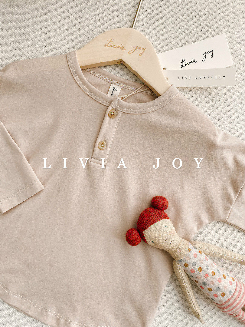 Livia Joy thin long-sleeved T-shirt 140 ultra-high-count ultra-fine long-staple cotton girls children