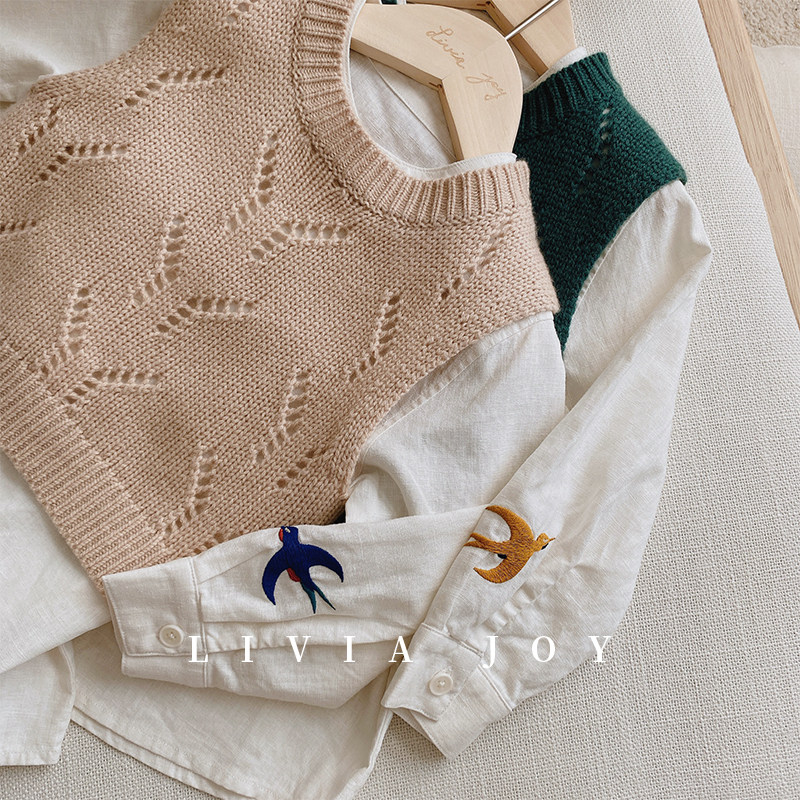 Livia Joy Exclusive Original Hand Painted Flying Swallow Pattern Organic Cotton Embroidered Shirts Boys Boys Baby Children