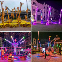 Mall Square Small Deer Luminous Trampoline Colorful Lights Night Market Stall Music Electric Trampoline 4 Folding Trampoline Equipment
