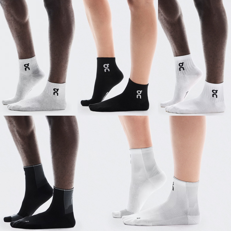 Japanese Genuine on Logo Sock Mid 3P New Men's and Women's Mid-Calf Sports Socks 3-Pack