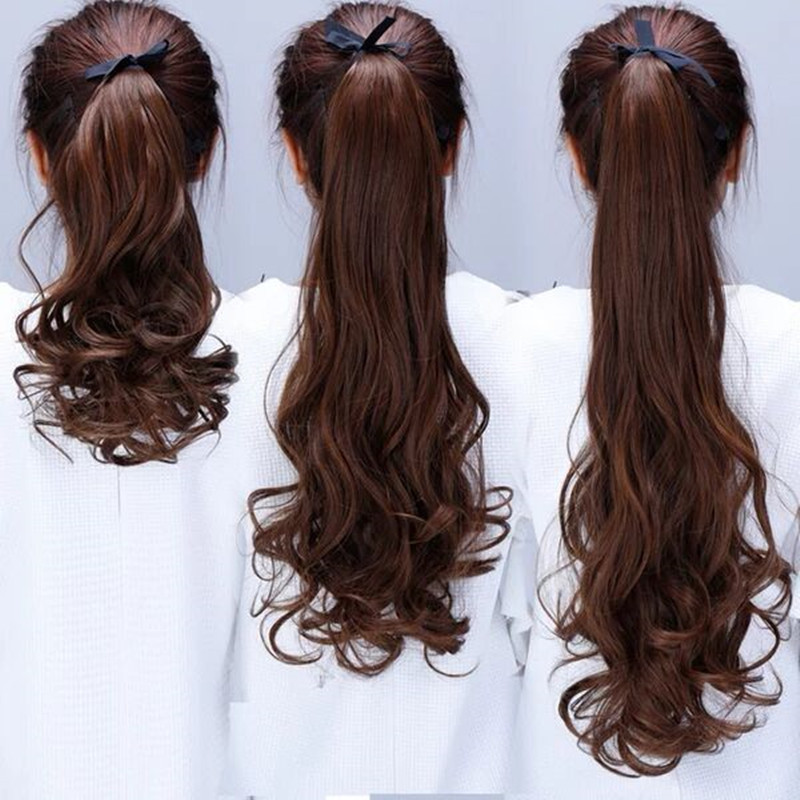 Natural Horsetail Less Hair length hair wig Mending female long curly hair large wavy pear flower roll short medium long curly hair-Taobao