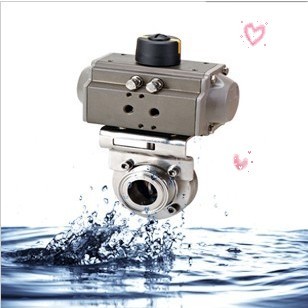 Stainless steel 304316 (D681X-10P R) pneumatically sanitary grade quick fit for welding external thread hoop butterfly valves