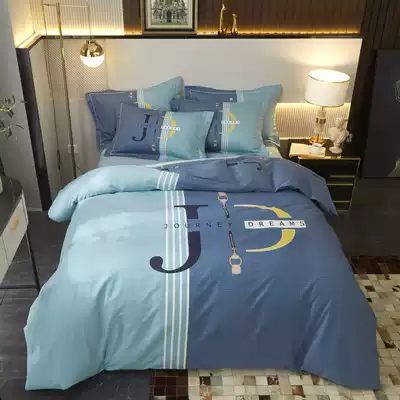 Luxury Fu Anna cotton four-piece cotton twill reactive printing quilt cover sheets 1 8m Four Seasons bedding
