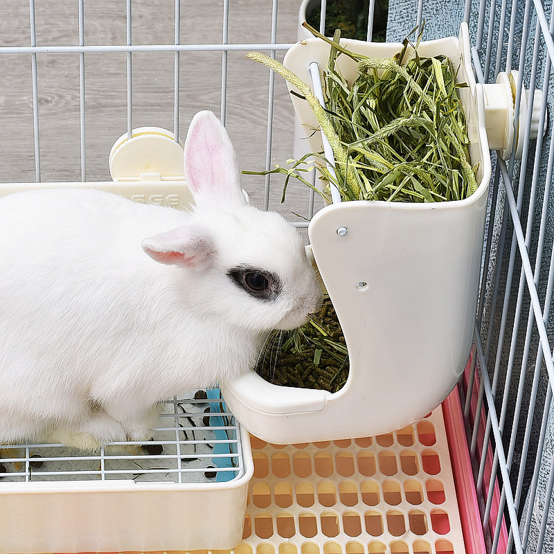Rabbit bowl feeding feed pot bowl hanging can fix anti-pickfeed feed box grain grain straw rack