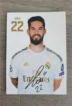 Isco Printed Signature Official Card White Card Real Madrid 2019-2020 Real Madrid