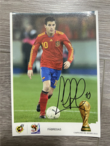 Cesc Fabregas printed signed official card Spanish Football Federation 2010 World Cup championship commemorative white card