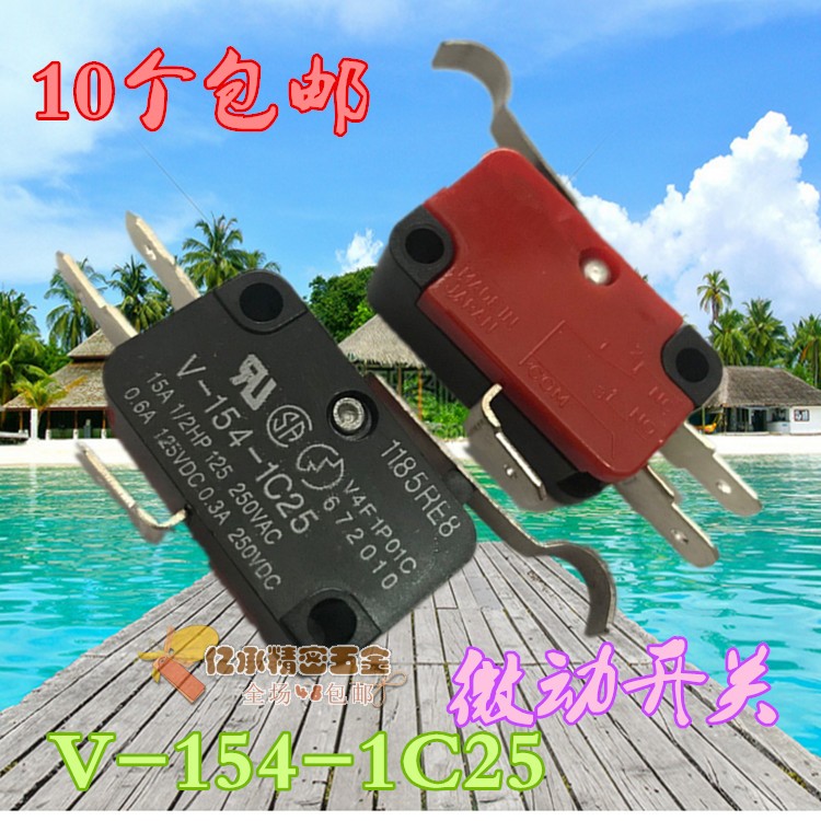 154 series of miniature stroke switches V-154-1C25 micro limit switches from reset 3 feet long handle
