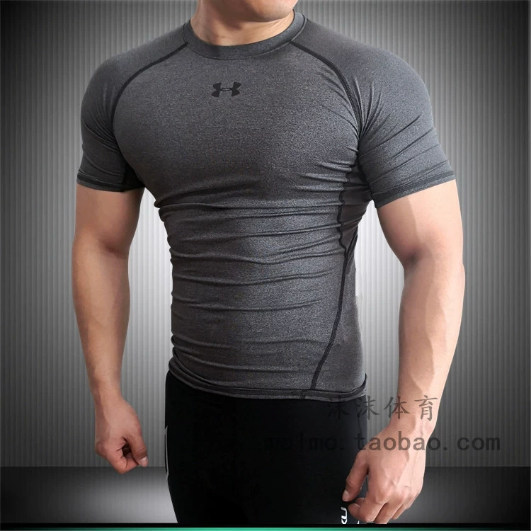 UA An Dema UNDER ARMOR quần áo thoáng khí nam tay ngắn nén quần thun thể thao 1257468 - Áo phông thể thao áo phông anta