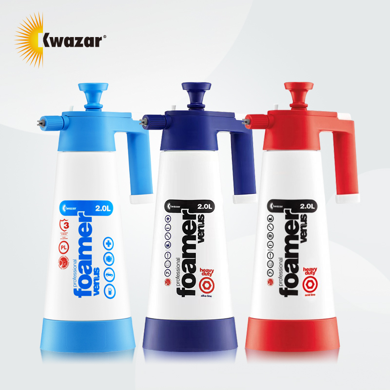 Kwazar European Imported Gold Star Car Wash Pressure Foam Pot, Alkaline-Resistant, Dense Foam, 2L Handheld Wheel Cleaner
