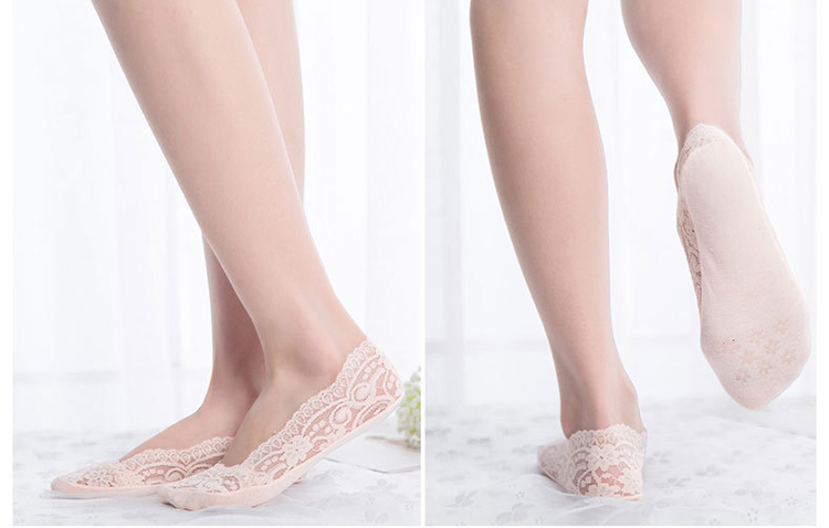 Ren vớ thuyền vô hình mùa hè vớ mỏng nông miệng vớ vớ cotton vớ lưới silicone non-slip thấp để giúp phụ nữ