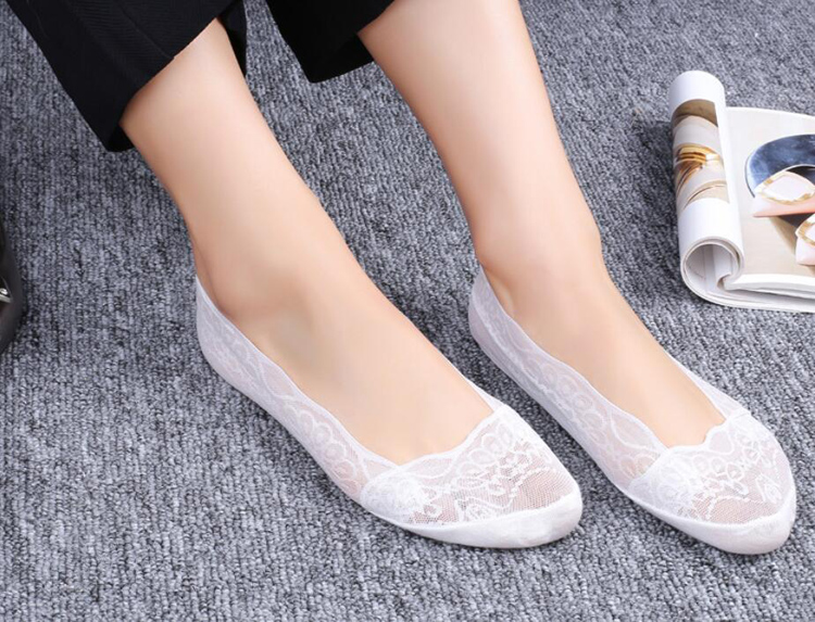 Ren vớ thuyền vô hình mùa hè vớ mỏng nông miệng vớ vớ cotton vớ lưới silicone non-slip thấp để giúp phụ nữ