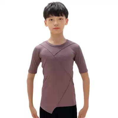 The beauty of Danse dance Latin dance clothes Men's Latin training clothes Latin tops short-sleeved summer practice clothes boys
