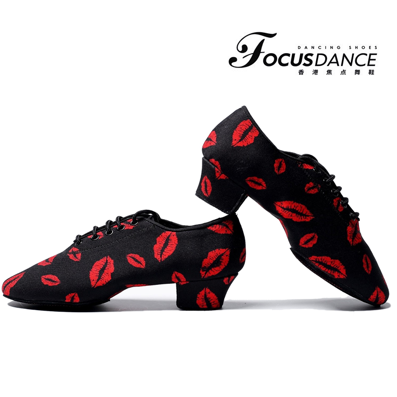 Hong Kong Focus Latin dance shoes women teachers Latin shoes boys young children training competitions dance shoes red lip teacher shoes