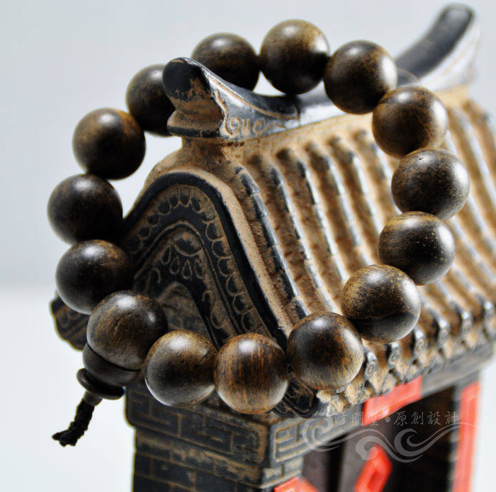 修明堂 开光达拉干可沉水奇楠水沉沉香木108佛珠手串 手链男女