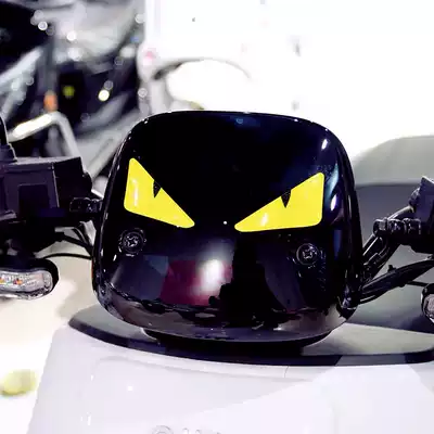 Mavericks electric N1M1 Little Turtle King locomotive front sticker yellow devil eye fun emoji car sticker