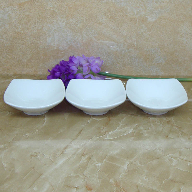 Ceramic small dish four-sided small dish soy sauce dish tea bag seasoning mustard ceramic four-corner warped dish tableware 10 pieces