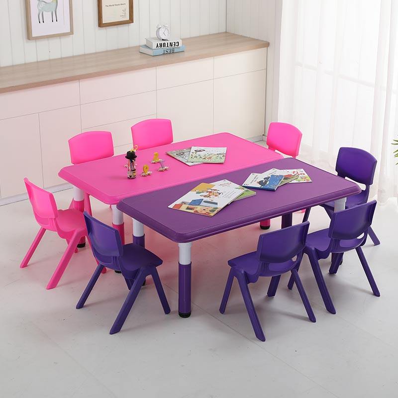 Young child liftable rectangular children Early teaching plastic table and chairs suit Home young children Toy table shoes Small desk