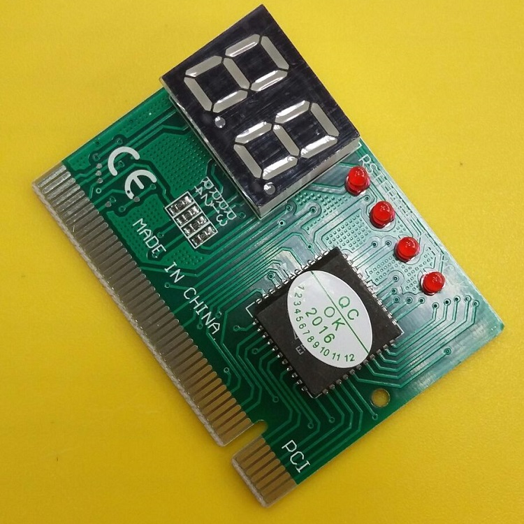 Desktop Computer Computer Motherboard PCI Test Card 2 Bits Detection Card Two Diagnostic Card Motherboard Failure Repair Tool