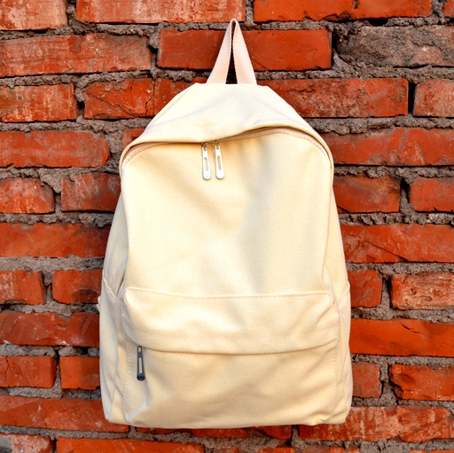 Solid Color DIY Canvas Backpack for Women, Blank Hand-Painted School Bag, Japanese and Korean College Style, Travel Backpack for Middle and High School Students