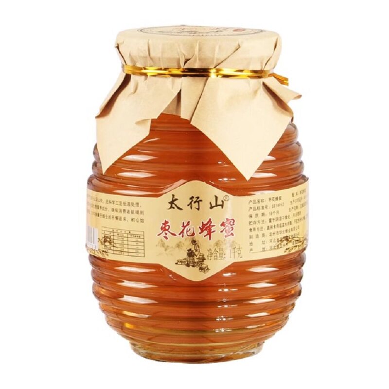 正品太行山农家自产枣花蜂蜜纯正土蜂蜜1000g高档玻璃瓶装