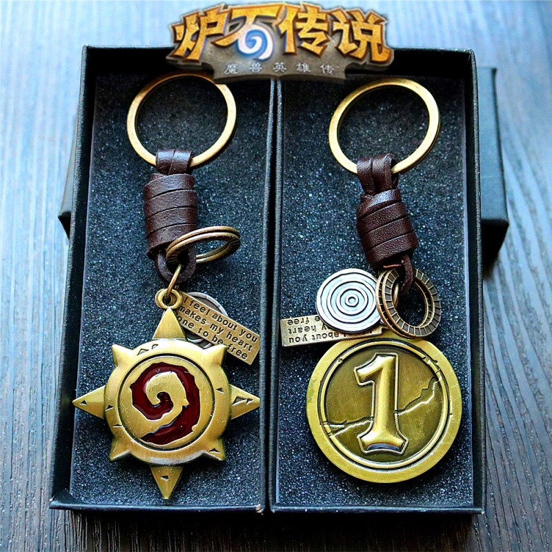 Hearthstone Game Merchandise Logo Keychain Leather Strap Card Holder Lucky Coin Metal Tag Pendant Hearthstone Game Merchandise Logo Keychain Leather Strap Card Holder Lucky Coin Metal Tag Pendant