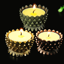 Ethnic style household items lotus lamp holder burning lamp everlasting lamp butter lamp holder candle holder household lamp three colors optional