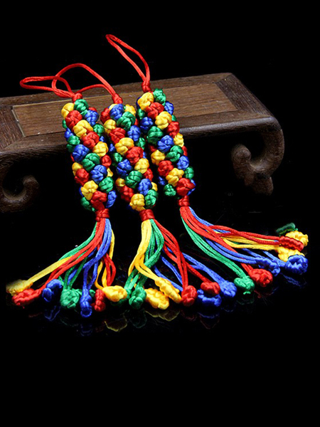 Tibetan Hand-Woven Chinese Knot Pendant Lucky Knot Red Rope Pineapple Knot Medium Car Hanging Bag Hanging Tourist Souvenir