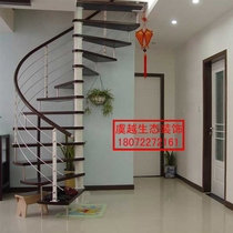 Steel wood staircase modern assembly stair handrail iron column solid wood column