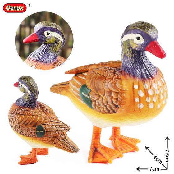 Children's Toys, Simulated Mandarin Duck Ornaments, Bird Models, Desktop Decorations, Bonsai Landscaping Ornaments, Hand-Made Figures for Early Education