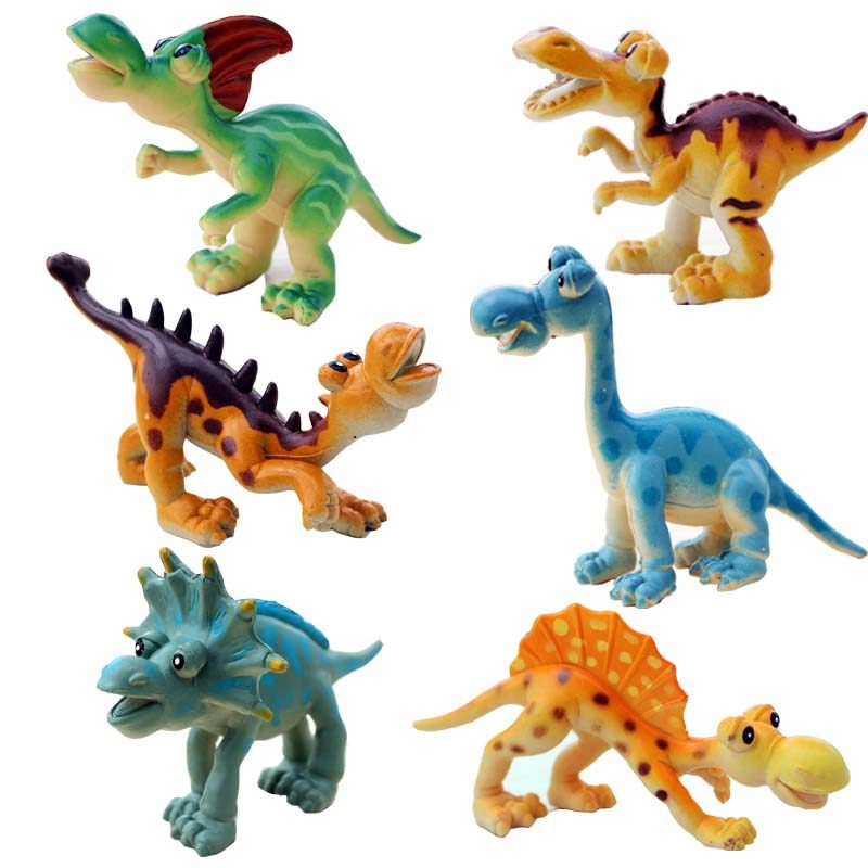 Solid cartoon dinosaur toy model bag 6 plastic bullies dragon bowl dragon children's puzzle toy