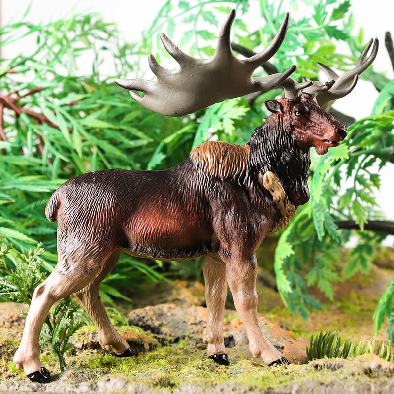 Children's Simulated Animal Toys, Ancient Animal Models, Solid Large-Horned Deer, Extinct Creature Cognition, Desktop Small Ornaments Children's Simulated Animal Toys, Ancient Animal Models, Solid Large-Horned Deer, Extinct Creature Cognition, Desktop Small Ornaments